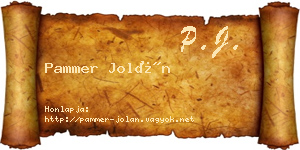 Pammer Jolán névjegykártya